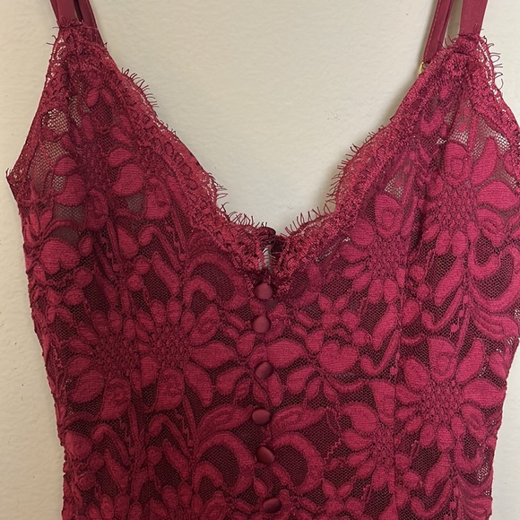 Free People NWT Cherry Gem red lace lingerie size XS - Picture 2 of 4